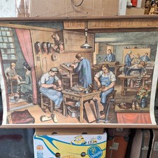 Antike Schulrollkarte " Der