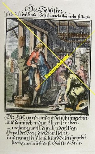 Alter kolorierter stich - alter,